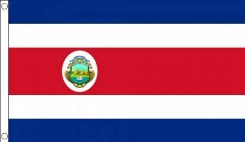 5ft x 3ft (150 x 90 cm) Costa Rica Rican 100% Polyester Material Flag Banner Ideal For Pub Club School Festival Business Party Decoration by Flag Co