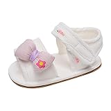 De Rangement Chaussure Baby girls Bowknot Open Toe dessins animés imprimés chaussures premiers marcheurs chaussures Summer Toddler Sandals plates Sportif (Pink, 12-18 Months)