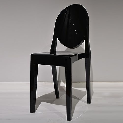 Silla de comedor moderna de resina transparente con respaldo de cristal, ideal para cocina, comedor, habitación de invitados o dormitorio, asiento elegante y cómodo