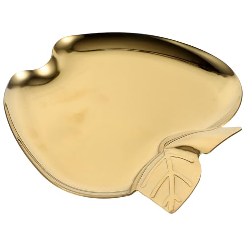 KOMBIUDA Bandeja Joyero Acero Inoxidable con Diseño Fruta Plato Decorativo para Anillos y Collares Organizador Elegante y Resistente Superficie Lisa y Lavable para Mesa y Tocador