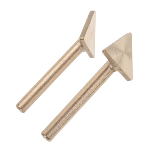 PRETYZOOM 1 Pair Car Repairing Tools Car Bumper Repair Tools Bumper Repair Tips Welding Triangular Head Tips Welder Tip Welding Supplies Cars Triangular Head Soldering Tips Iron Golden