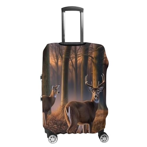 Nature Wild Animal Deers Luggage Covers Tsa Approved Suitcase Cover Elastic Washable Luggage Sleeve Carry on Cover Protector Anti-Scratch Suitcase Protector Fits 19-30 Inch Case(XL)4