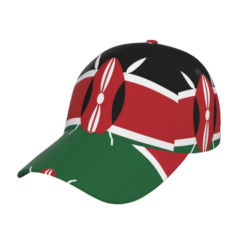 Drapeau du Kenya Casquette de baseball en maille respirante, pour sports de plein air, convient pour le golf, les voyages, le quotidien, noir
