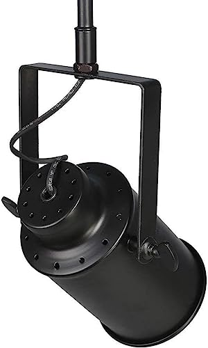 Image of Homesake Industrial Black Track Spotlight Wall /Ceiling Light, Adjustable Metal Spot Light Fixture for Kitchen, Dining Room, Bedroom & Living Room | Modern Flush Mount Directional Lamp (1-Light)