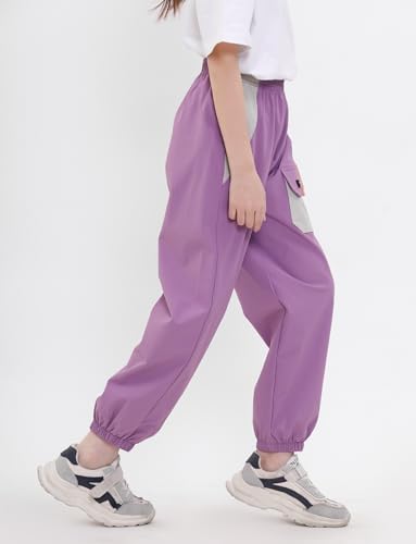 SEAUR Boys Girls Parachute Pants Elastic Waist Y2K Trousers Ankle Cuff Cargo Joggers Streetwear3