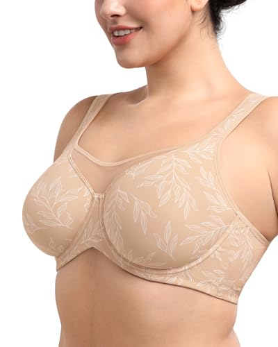 Image of HSIA Minimizer Bras for Women Plus Size, Full Coverage Coolcomfort T Shirt Unlined Bra with Underwire for Heavy Breast