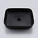 KES Bathroom Vessel Sink Above Counter Rectangular Porcelain Matte Black Countertop Bowl Sink for Lavatory Vanity Cabinet Contemporary Style, BVS120-BK