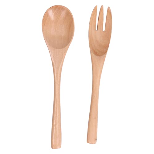 Restokki Wooden Spoon Fork Set Environmentally Friendly Reusable Salad Servers Tableware Supplies