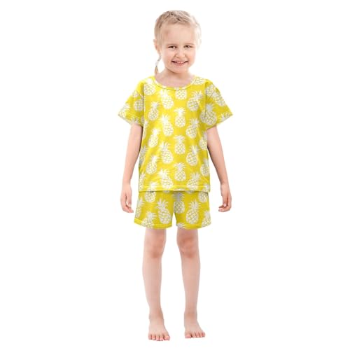 White Pineapples Summer Cute Pajama Sets, Short Sets for Daily Wears and Sleep Wears3