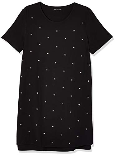 Triton Vestido Casual de Malha com Aplicação Feminino, M, Preto