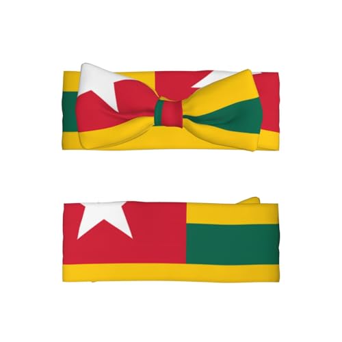 Flag of Togo Baby Bow Headband. Comfortable baby headband, suitable for daily wear and photo props.2