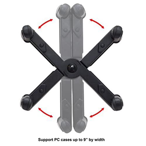Soporte para CPU de escritorio móvil con ruedas, ajustable, para torres PC hasta 9 pulgadas de ancho miniatura 3