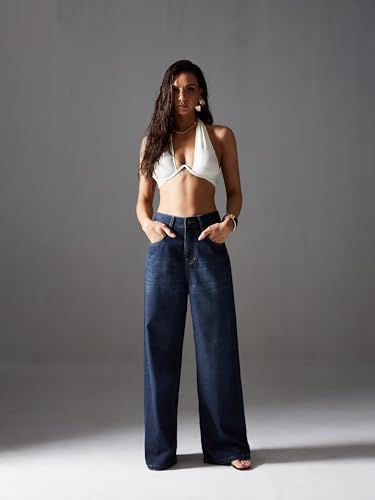 Image of Miss Chase Women's Wide Leg High Rise Denim Jeans