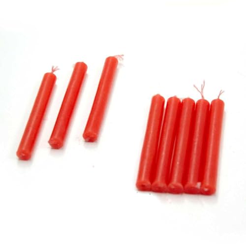 Pine Pentagram Pack of 20 Wicca Magic Ritual Small Mini Spell Chime Candles for Pagan and Witchcraft Altars (Red)