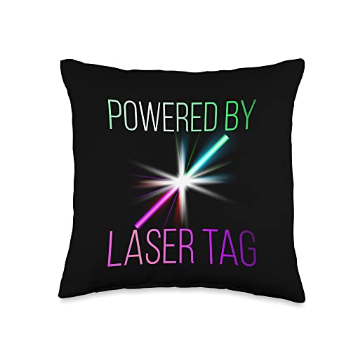 Powered by Laser Tag - Kids & Adults Equipment Throw Pillow