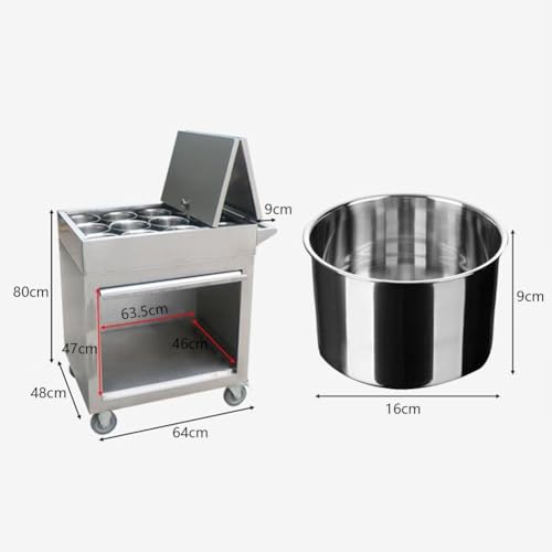 Scaffale per condimenti in acciaio inossidabile con 12 barattoli, carrello versatile per ristoranti e bar, stazione di preparazione di insalata di sandwich commerciale, 73 x 48 x 80 cm