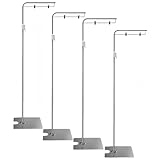 TUIYIDUO ポスタースタンド 【4台セット】フロアスタンド L型 ポップスタンド : 高さは125-240cmまで伸縮調整可能です POPスタンド 高さ調節可能 広告スタンド 持ち運びに便利 簡単収納 組み立て式 ポスター スタンド 展示 販促用 シルバー（34x28.3x240cm）