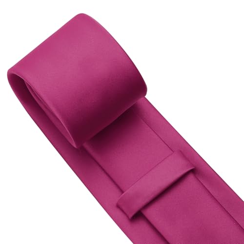 Image of KOOELLE Men's Ties Solid Pure Color Plain Neckties Formal Black Ties For Men