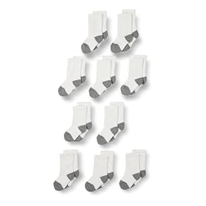 Amazon Essentials Calcetines de algodón unisex para niños y niños pequeños, 10 pares