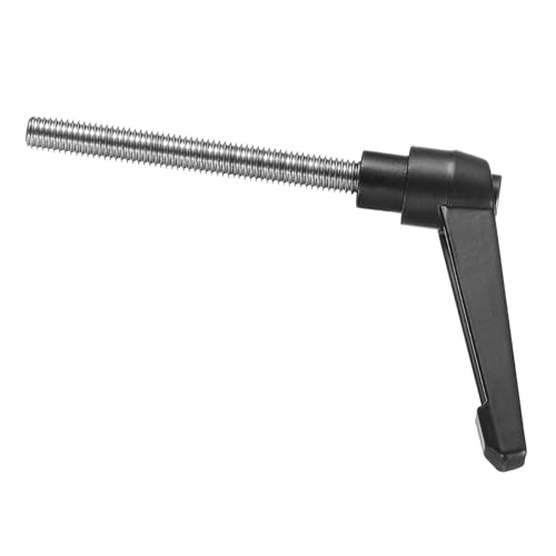 Image of uxcell Adjustable Clamping Lever Handle M8 x 70mm Metric 304 Stainless Steel Male Threaded Stud Hand Knobs Push Button Ratchet Rotating Screw Handles Bolts with Locking Lever Black