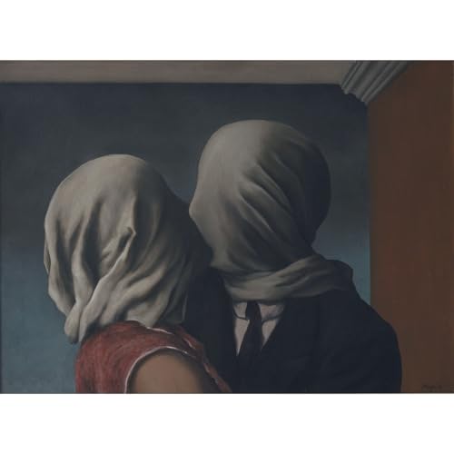 Impression sur toile Magritte Les amoureux aux couleurs durables