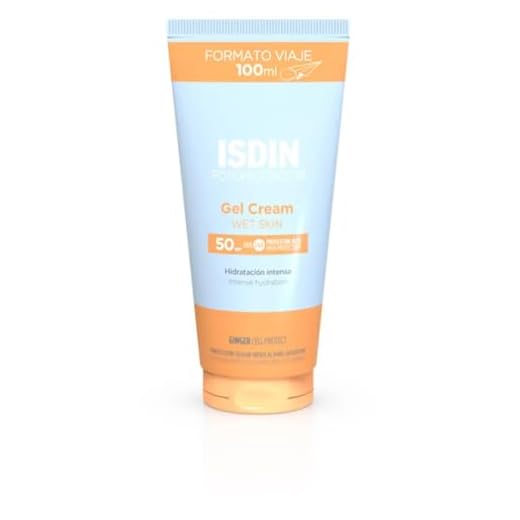 ISDIN Fotoprotector Gel Cream SPF 50+ refrescante, formato viaje, hidratante, rápida absorción, resistente al agua - 100 ml, El ambalaje puede variar