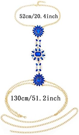 ELABEST Boho Rhinestone Statement Chest Chain Crystal Necklace Body Chain Summer Beach Body Jewelry Accessories for Women and Girls