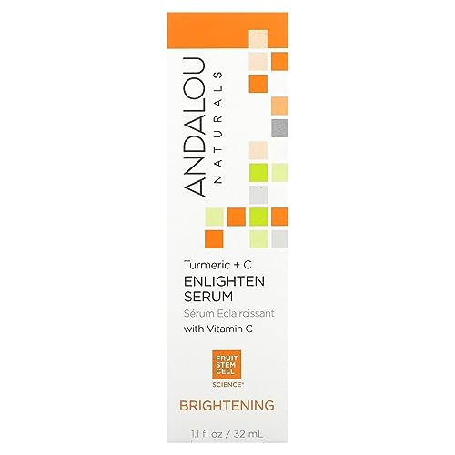 Andalou Naturals Turmeric + C Enlighten Serum, Skin Brightening Serum With Vitamin C & Turmeric, Anti Aging Skin Care, Diminish Sun Damage & Lighten Skin, 1.1 Fl Oz #TOP1