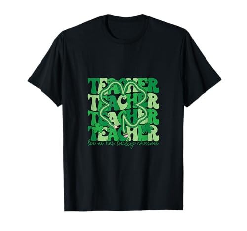 Chemise rétro pour professeur de St Patrick Motif trèfle irlandais T-Shirt