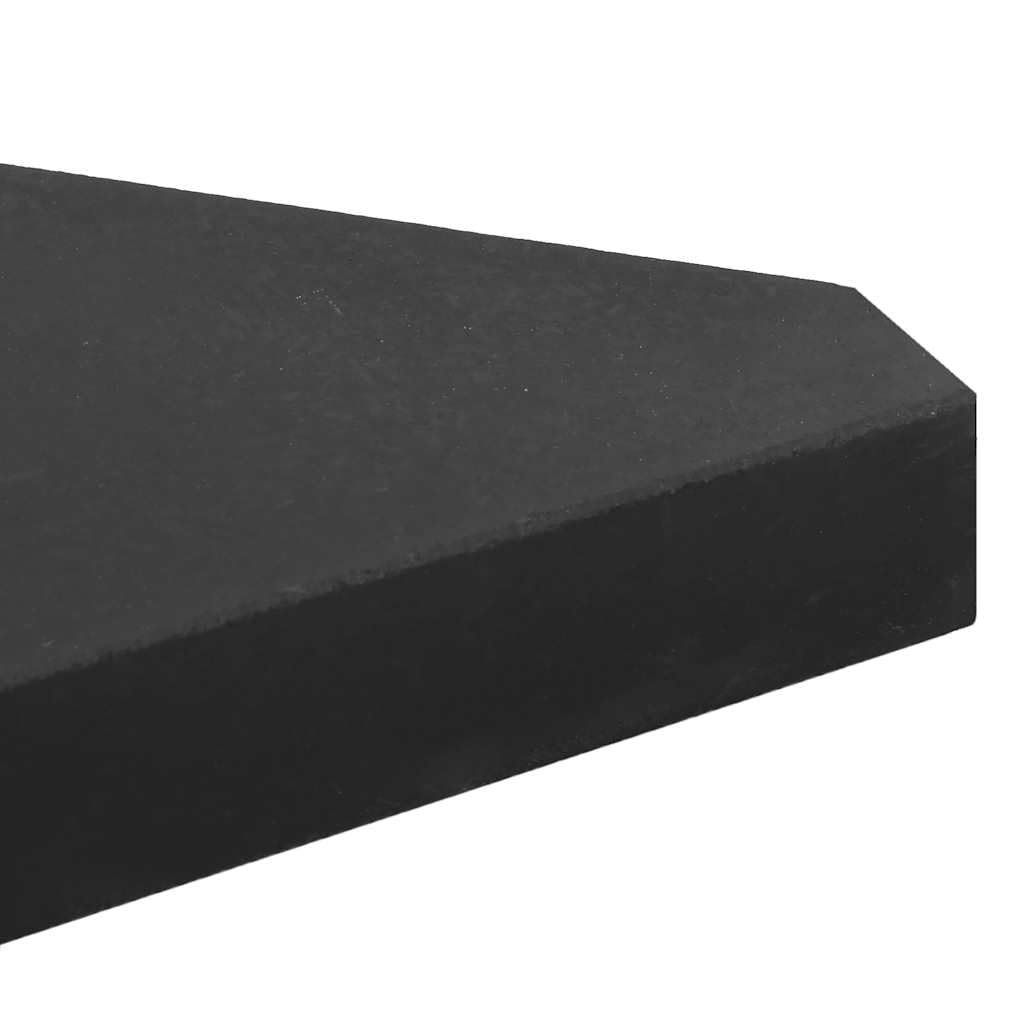 Piastre zavorrate per ombrellone, 2 pezzi, nero, granito, triangolare, 14 kg, supporto per ombrellone, supporto per balcone, terrazzo, giardino, per contrappeso e stabilità al vento