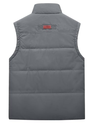 Image of Flygo Men's Winter Warm Outdoor Padded Puffer Vest Thick Fleece Lined Sleeveless Jacket