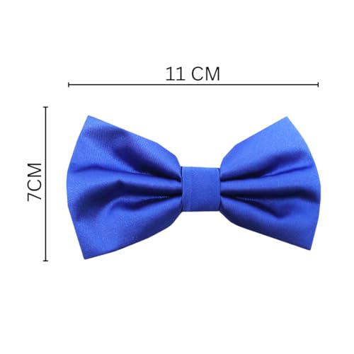 Image of Tie Studio Mens Formal Solid Bow tie | Satin | Microfiber | Standard Size | Premium fabric | Superior Clip Hold | Packaging - Box | Colour - Black Bow Tie (Set of 1)