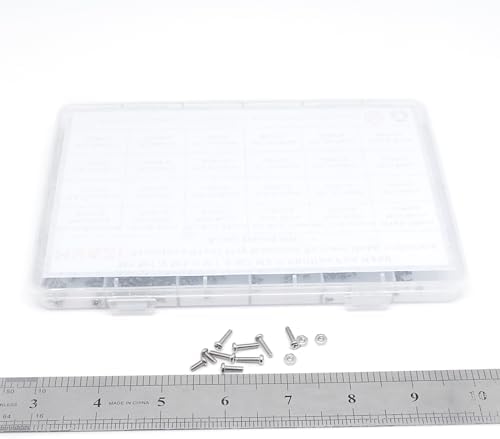 Metric M1 M1.2 M1.4 M1.6 M2 M2.5 304 Stainless Steel Phillips Pan Head Tiny Machine Screws Nuts Assortment Kit