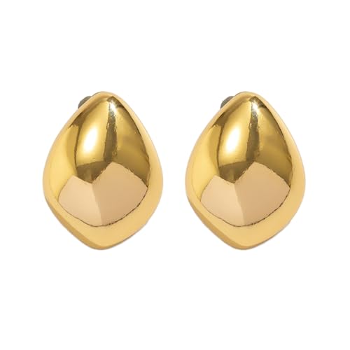 Pendientes de guisante de oro y plata, semicircular, gruesos, en forma de C, huecos, retro, irregulares, para mujer, Metal