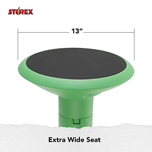 Image of Storex Wiggle Stool - Active Flexible Seating for Classroom and Home Study, Adjustable 12-18 Inch Height, Green (00304U01C)