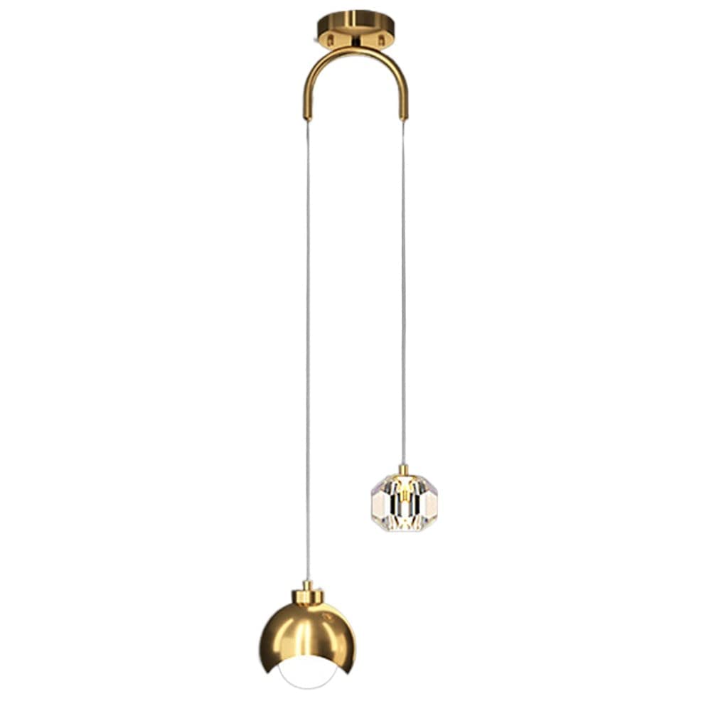 LYMSXAZOU Crystal Chandelier Pendant Light - Dimmable Modern Hanging Fixture for Bedroom, Small Ceiling Lighting and Bedside Decor