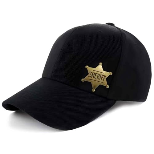 Image of Sheriff Police Badge Pin - RE Police & Cowboy Honor Stars Accessories - Cosplay Costume Gift for Women Men