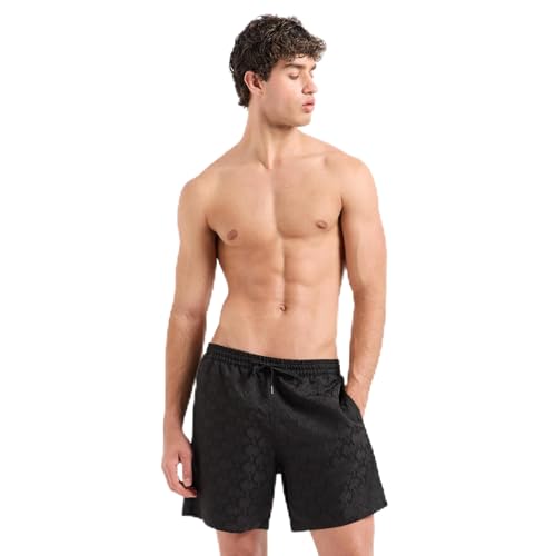 Armani Exchange Men's Swim Trunk with All Over Ax Logo