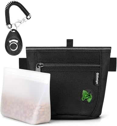 Gobeigo Bolsa de petiscos para cães e clicker de treinamento, doi...