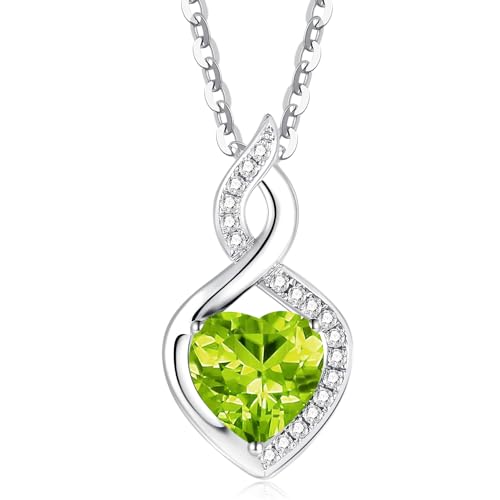 FANCIME Natural Peridot Necklace 14K...