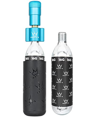 Peaty's Holeshot Pompka do opon CO2 - droga i żwir (16 g) - turkusowy