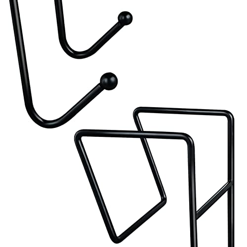 2 Pack Cubicle Wire Double Coat Hooks For 2 Inch Width Cubicle Panel Partition Wall, Office Hooks For Hanging Coats, Pictures, Purses, Bags, Umbrellas, File Pockets, Hats, And More ( Black) #TOP4