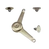 LOOTICH DUO Standard Versión Ligera Muebles Puerta Bisagras Soportes Stay Lift Herrajes para Tapa y Puertas Abatibles y Elevables Mecanismo Para Frentes de Madera y Marcos de Aluminio Plata 1 Set
