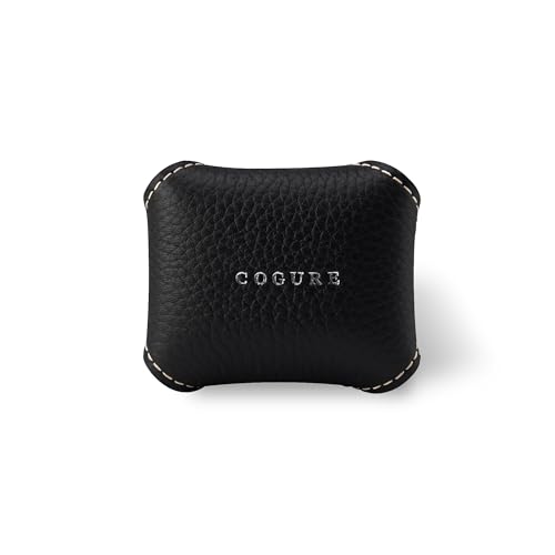 COGURE コグレ カーアロマセラピー 車用 アロマディフューザー 本革 レザー 車用芳香剤 車載 エアコン吹き出し口用 空気清浄 芳香剤 3種の香り付きアロマストーンセット 専用ボックス付き CoCarAroma ブラックの商品画像（Amazon）