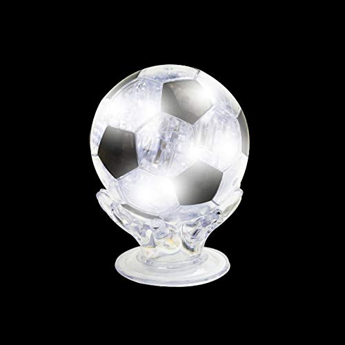 Joyfia 3D Crystal Puzzle, Soccer Ball Puzzle Model Toy, Fun Brain Teaser Jigsaw Puzzles Game Gifts Toy For Adults Kids Family, For Ages 8+ (77 Piece, Black & Transparent) #TOP2