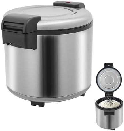 120 Cup Commercial Rice Warmer Electric Non-Stick Pot 149°F Const...