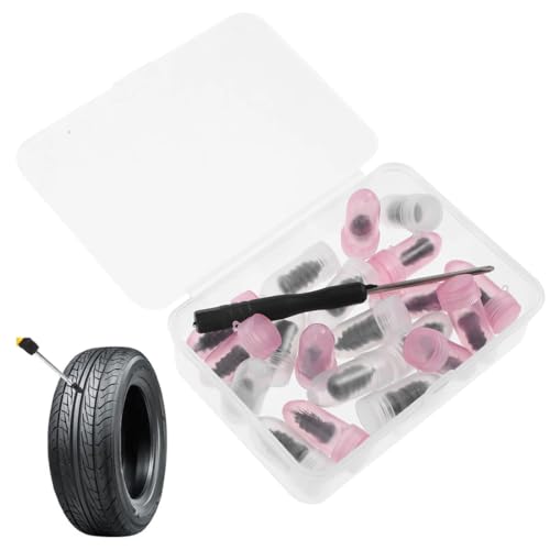 QEQSHQO Kit Antipinchazos 40 Piezas para Coche y Moto, Scooter, 4x4 con Tornillos de Goma y Destornillador para Reparación de Neumáticos Sin Cámara
