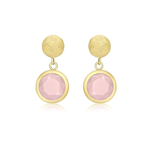 Boucles d'oreilles or jaune cristal pendantes tendance pour femme élégante