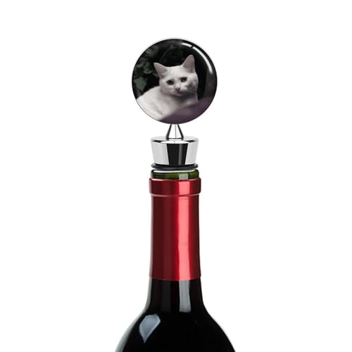 Bouchon de vin chat blanc idéal pour animer vos soirées et bars - 7