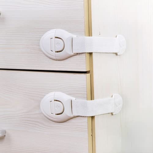 Child Safety Strap Locks For Cabinet, Refrigerator, Oven, Toilet, Drawer, Trash Can Etc, Adjustable Length, Strong Glue Is Not Easy To Fall Off (8 Count (Pack Of 1)) #TOP15